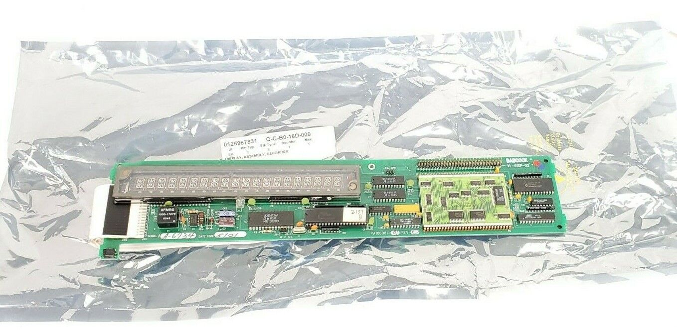 BABCOCK VL-01SP-02 PC BOARD DISPLAY ASSEMBLY PA100081-01 REV. C