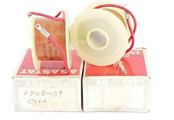 LOT OF 2 NEW AGASTAT 1708-39 TIME DELAY RELAY COILS, 110-120V, 50C, 170839