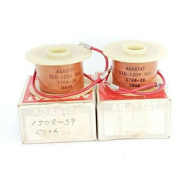 LOT OF 2 NEW AGASTAT 1708-39 TIME DELAY RELAY COILS, 110-120V, 50C, 170839