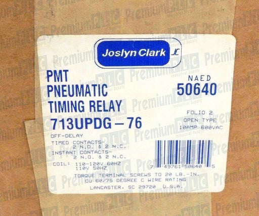 NEW F/S JOSLYN CLARK 713UPDG-76 PMT PNEUMATIC TIMING RELAY 713UPDG76 COIL 120V