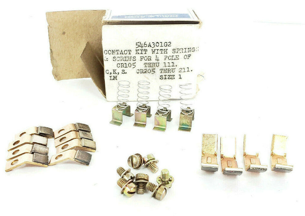 LOT OF 2 NIB GENERAL ELECTRIC 546A301G2 CONTACT KITS (MISSING 1 SCREW)