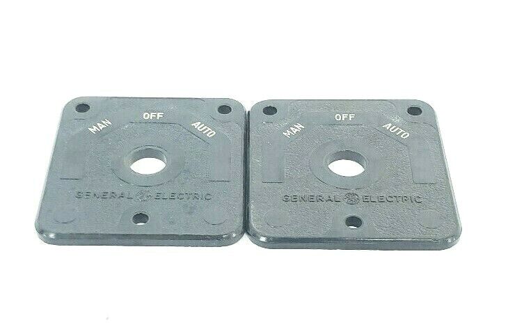 LOT OF 2 GENERAL ELECTRIC 6016164P1 MANUAL OFF AUTO SWITCH PLATES