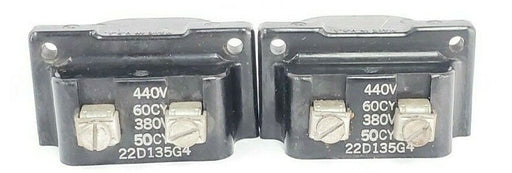 LOT OF 2 GENERAL ELECTRIC 22D135G4 COILS 440V 60CY 380V 50CY