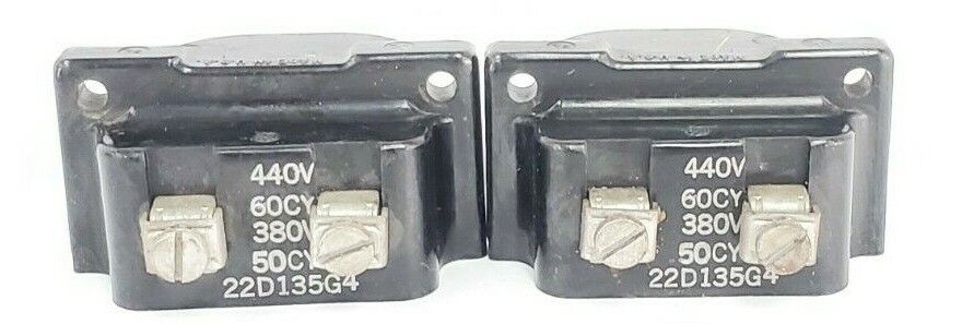 LOT OF 2 GENERAL ELECTRIC 22D135G4 COILS 440V 60CY 380V 50CY