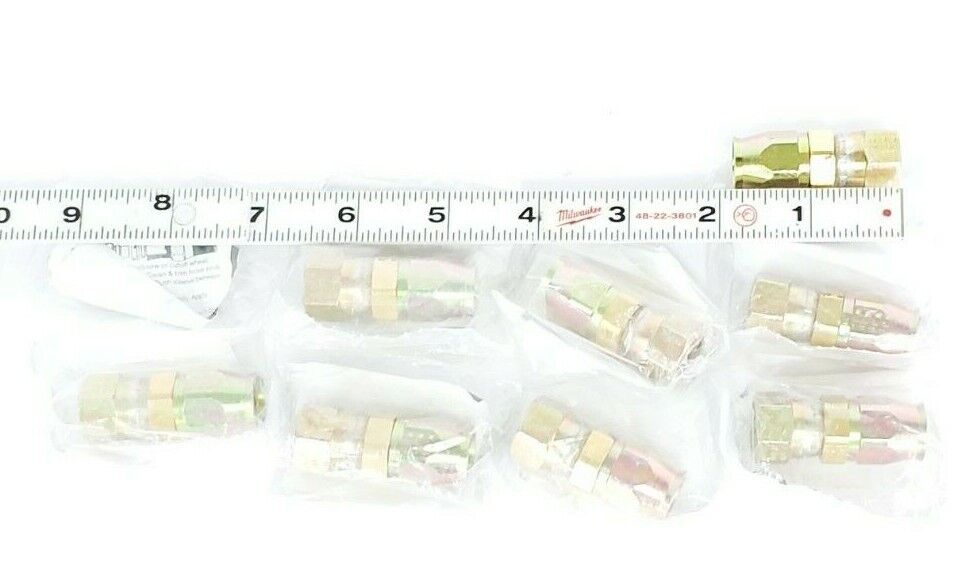 LOT OF 8 NEW SSP U-BUILD HOSE FITTINGS / COUPLINGS (11/16" X 9/16" X 1/2")