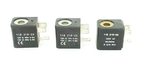 LOT OF 3 INGERSOLL RAND ARO 116218-33 COILS 120V AC 50/60HZ, 8.5/6.9VA