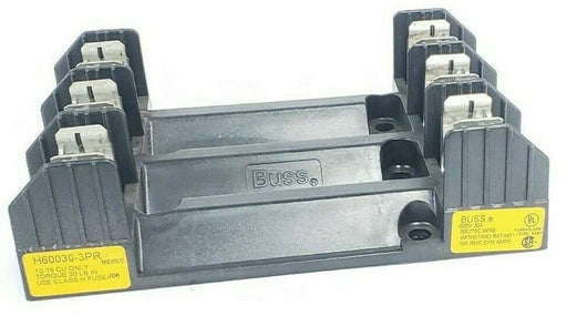 COOPER BUSSMANN H60030-3PR 3-POLE FUSE BLOCK 600V-30A, H600303PR