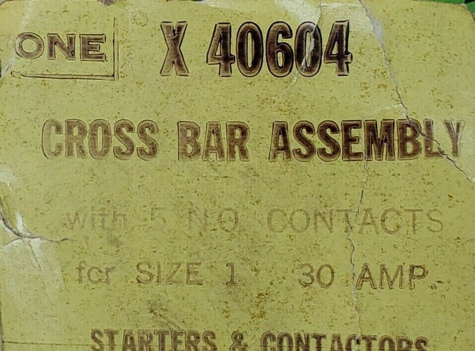 NEW ALLEN-BRADLEY X-40604 CROSS BAR CONTACT BLOCK ASSEMBLY, 5NO, 30A, X40604