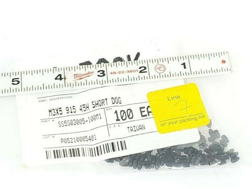 PACK OF 100 NEW GENERIC SS5S03005-100M1 M3X5 915 45H SHORT DOG POINT SET SCREWS