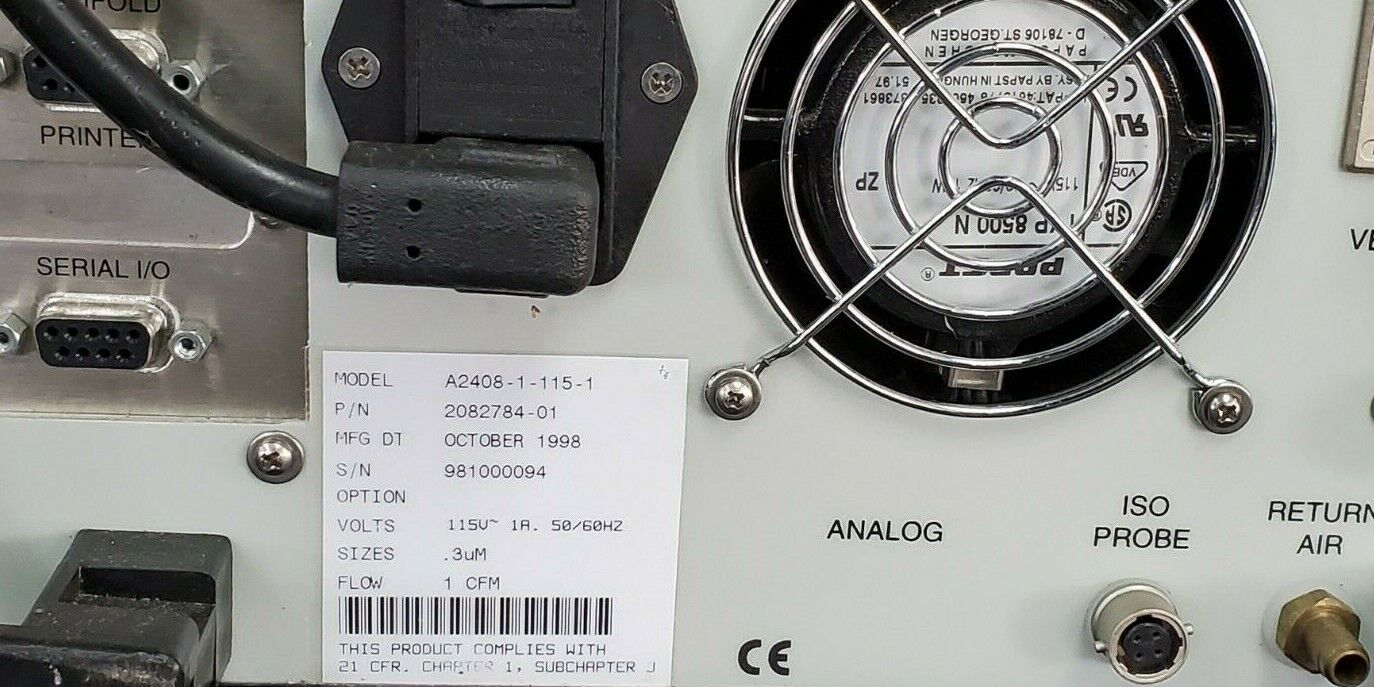 MET ONE A2408-1-115-1 LASER PARTICLE COUNTER 2082784-01, 0.3uM @ 1CFM