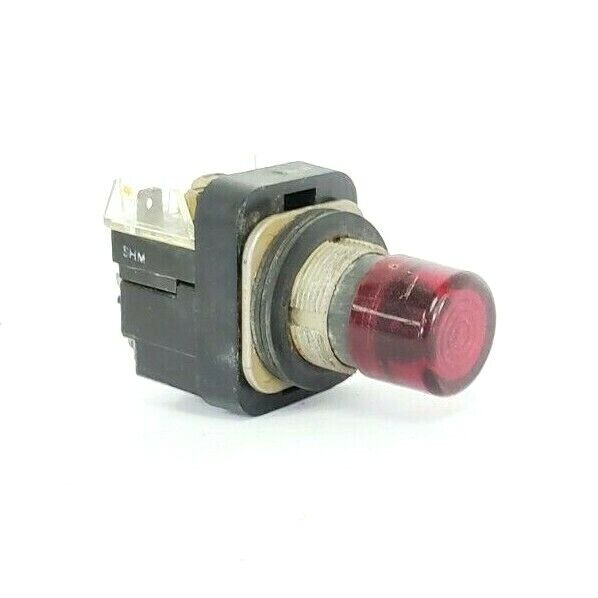 ALLEN BRADLEY 800T-PB16 SER. N RED PUSHBUTTON W/ COIL, CONTACT BLOCK, NO COLLAR