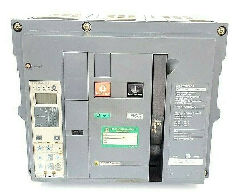 SQUARE D NW16H2 1600A MASTERPACT CIRCUIT BREAKER WA5EER44A3S WA5EER44A3SXXXXXXX