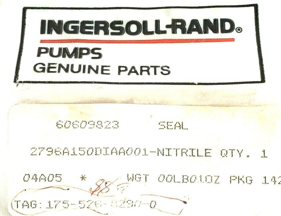 NEW INGERSOLL-RAND 60609823 NITRILE LIP SEAL 2796A150DIAA001