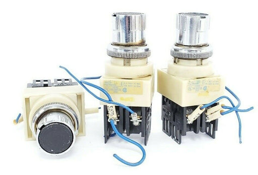 LOT OF 3 FUJI ELECTRIC AH25-S3 PUSHBUTTONS AH25S3 BLACK