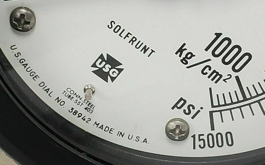 USG U.S. GAUGE DIAL NO. 33003 SOLFRUNT PRESSURE GAUGE, 0-60PSI