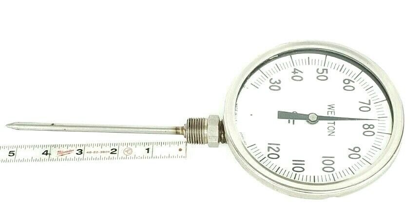 WESTON 265634-903 CH-D 30-120 (25-125) DEG F THERMOMETER, 6" PROBE