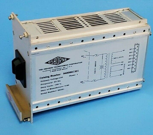 OSBORNE 940086C301 CONTROL TRANSFORMER 120VAC, 1PH, 60HZ