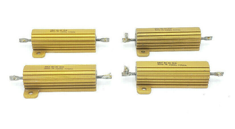 LOT OF 4 DALE RH-50 RESISTORS 50W 500OHMS 1% RH50