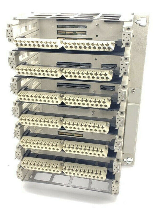 MODICON AS-9534-002 984 SERIES 7-SLOT CHASSIS RACK AS-H819-209 W/ WIRING ARMS