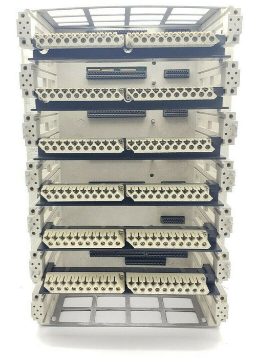 MODICON AS-9534-002 984 SERIES 7-SLOT CHASSIS RACK AS-H819-209 W/ WIRING ARMS