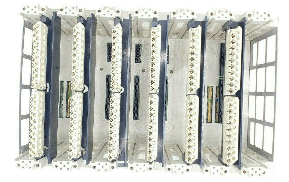 MODICON AS-9534-002 984 SERIES 7-SLOT CHASSIS RACK AS-H819-209 W/ WIRING ARMS