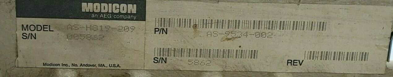 MODICON AS-9534-002 984 SERIES 7-SLOT CHASSIS RACK AS-H819-209