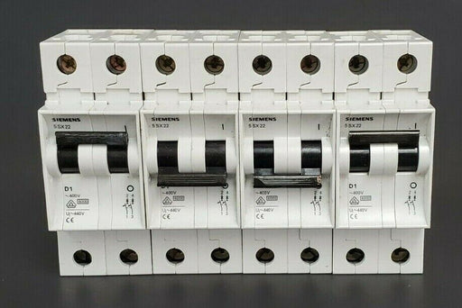 LOT OF 4 SIEMENS 5SX22D1 CIRCUIT BREAKERS 5XS2, 5SX22 MAX 480V AC