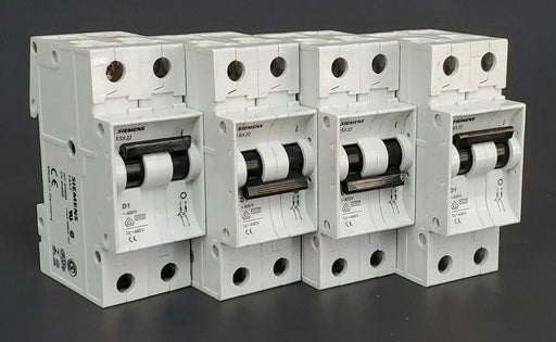 LOT OF 4 SIEMENS 5SX22D1 CIRCUIT BREAKERS 5XS2, 5SX22 MAX 480V AC