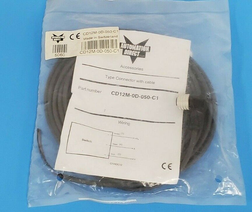 NEW AUTOMATION DIRECT CD12M-0D-050-C1 CONNECTOR WITH CABLE CD12M0D050C1