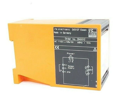 EFECTOR IFM ORDER NO. DN0012 AMPLIFIER MODULE N 600, TYP NO 33-I, 110V AC