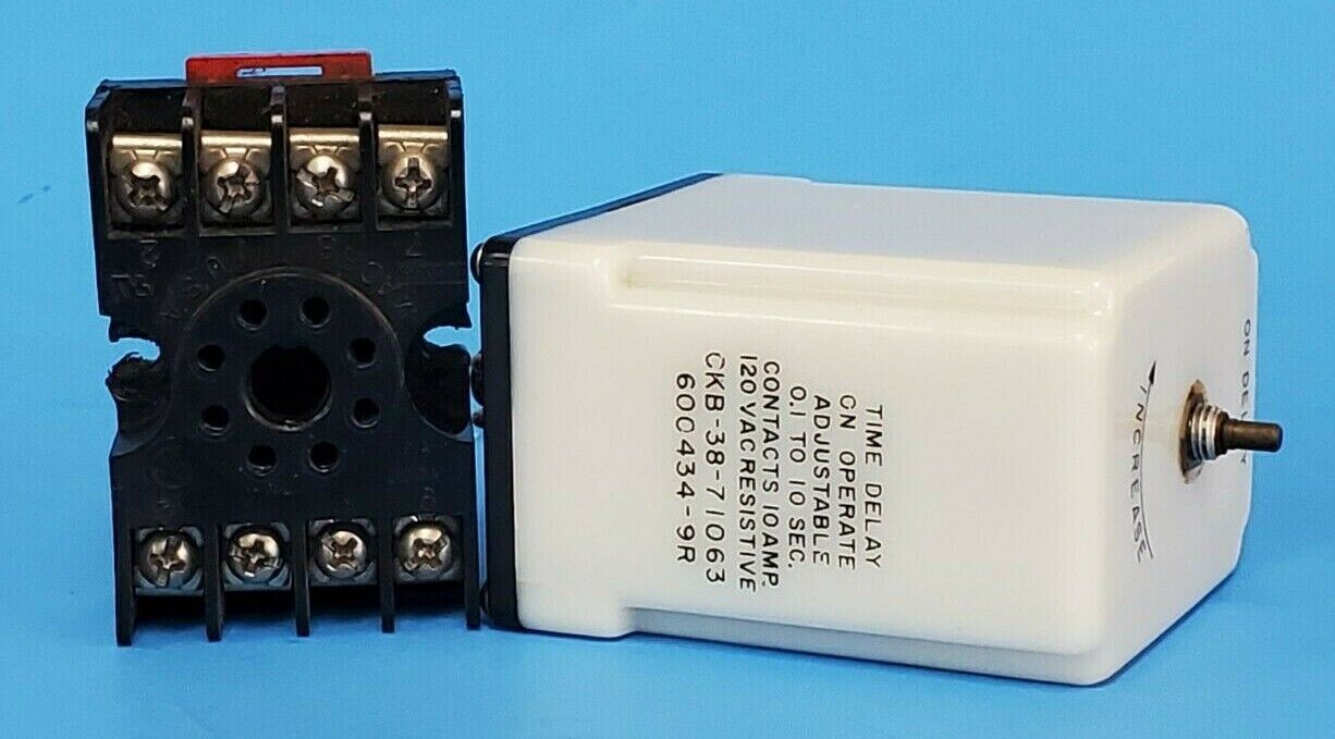 POTTER & BRUMFIELD CKB-38-71063 TIME DELAY RELAY 0.1 TO 10 SEC. W/ SL608-S