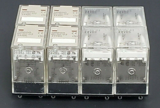 LOT OF 8 OMRON MY2N-D2 24VDC PLUG-IN RELAYS MY2ND2-DC24