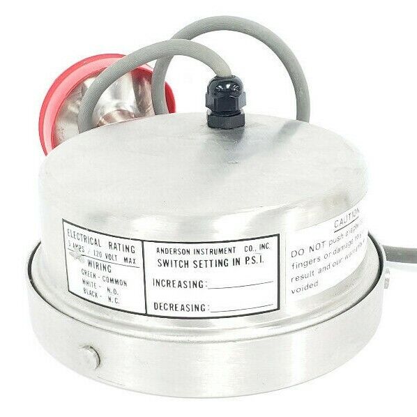 ANDERSON A3 37-00 TYPE S PRESSURE GAUGE, 0-100PSI, 0-7KG/CM^2, 51506