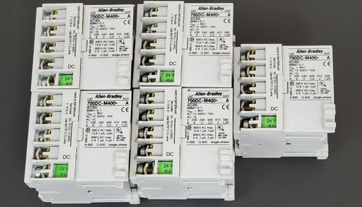 LOT OF 5 ALLEN BRADLEY 700DC-M400 RELAYS 24V DC, SER. A, 700DCM400