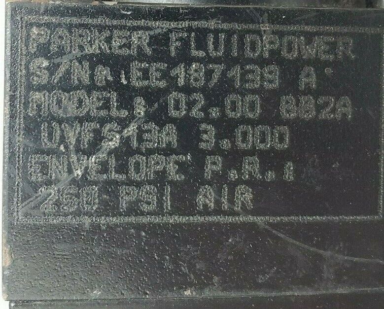 PARKER SERIES 2A 02.00 BB2AUVFS13A 3.000 PNEUMATIC CYLINDER 250PSI