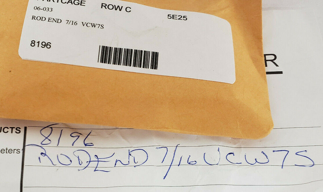 LOT OF 2 NEW AURORA VCW-7 TIE ROD ENDS VCW7S 7/16"