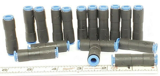 LOT OF 17 NEW SMC SPORE 6 STRAIGHT UNION FITTINGS, 6MM-6MM