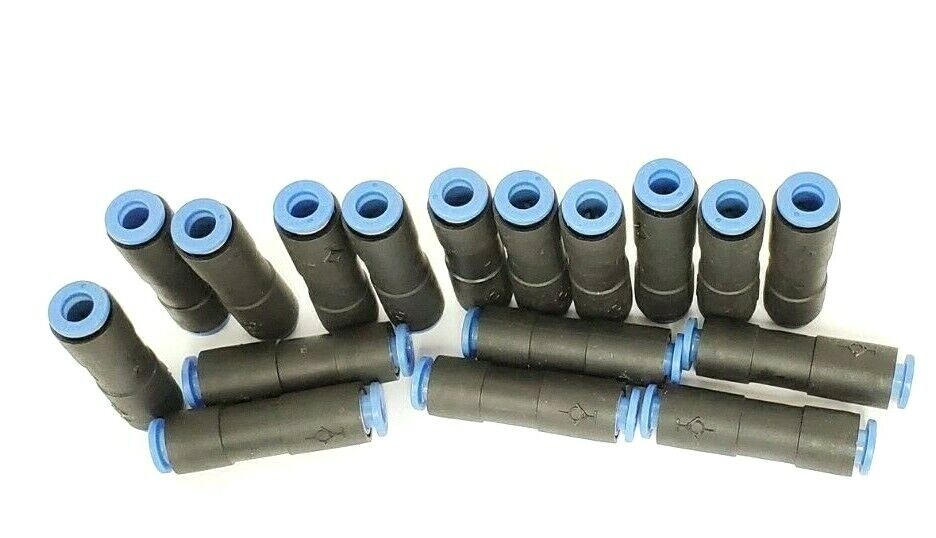 LOT OF 17 NEW SMC SPORE 6 STRAIGHT UNION FITTINGS, 6MM-6MM