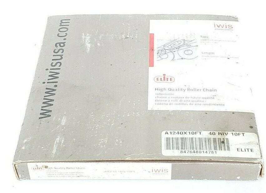 NEW ELITE IWIS A1240X10FT 40 RIV 10FT ROLLER CHAIN