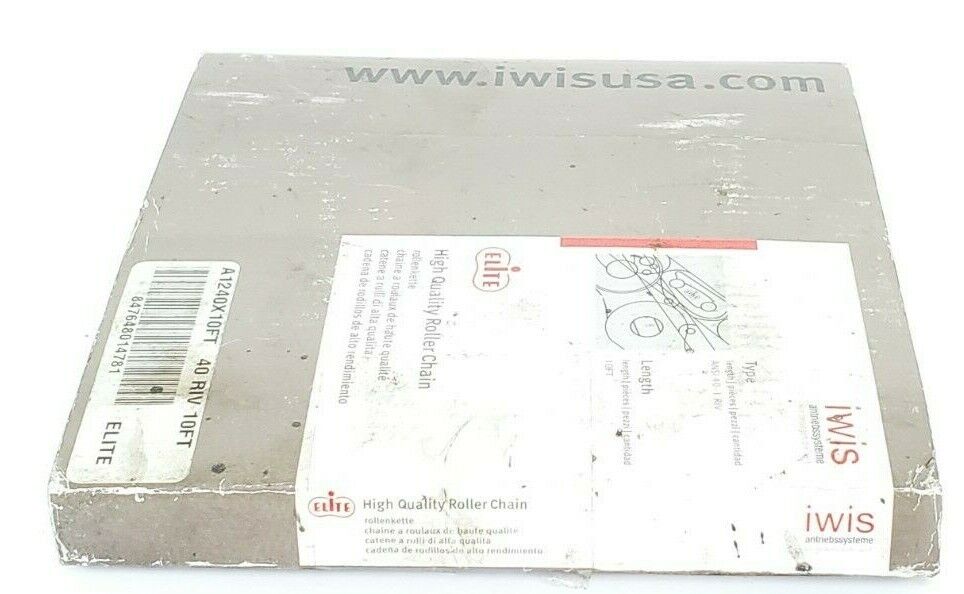 NEW ELITE IWIS A1240X10FT 40 RIV 10FT ROLLER CHAIN
