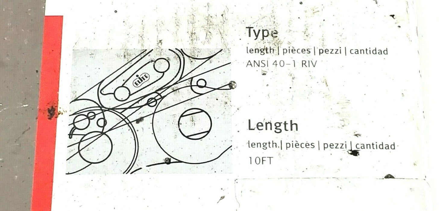 NEW ELITE IWIS A1240X10FT 40 RIV 10FT ROLLER CHAIN