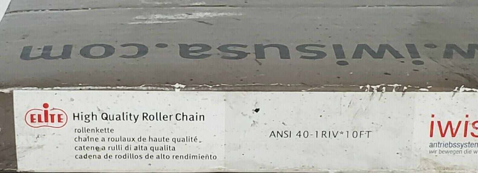 NEW ELITE IWIS A1240X10FT 40 RIV 10FT ROLLER CHAIN