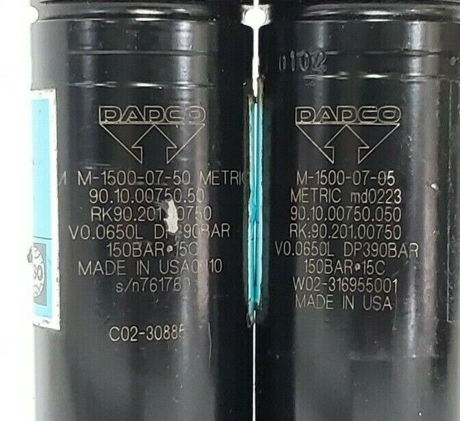 LOT OF 2 DADCO GM M-1500 GAS SPRINGS METRIC M-1500-07-05, 90.10.00750.050