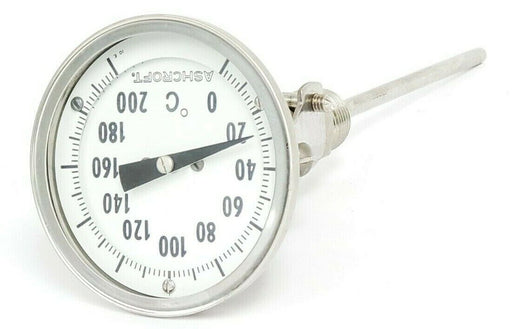 ASHCROFT 0-200 DEGREE C THERMOMETER, ~5.25" PROBE
