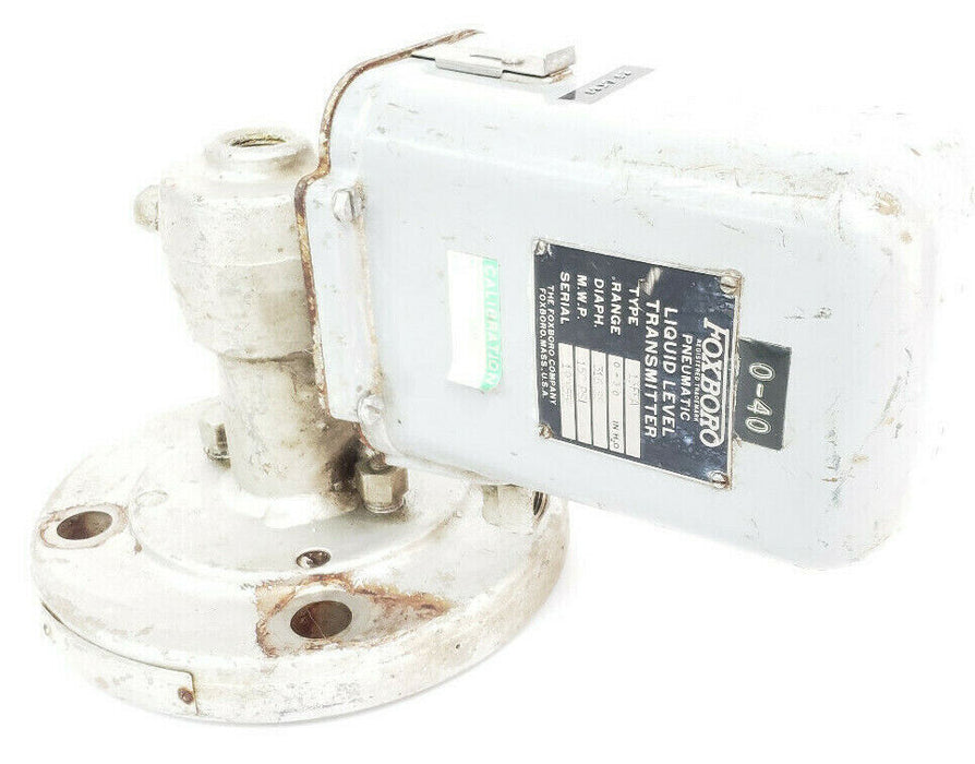 FOXBORO 13FEA PNEUMATIC LIQUID LEVEL TRANSMITTER 0-30IN. H2O, 150PSI MWP, 316SS
