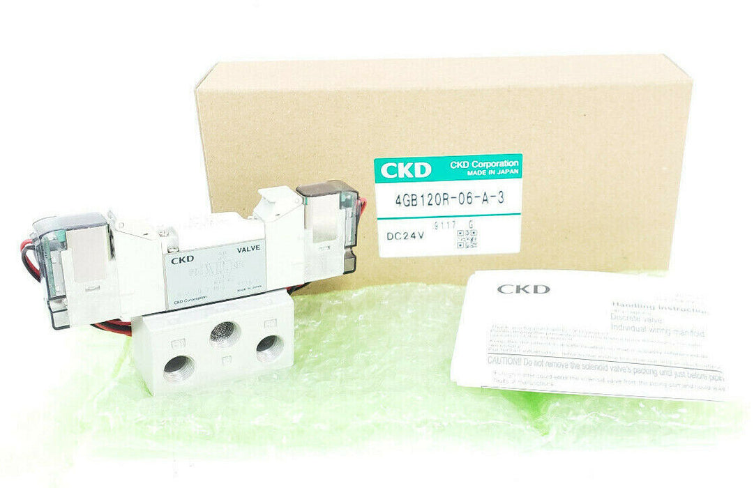 NIB CKD 4GB120R-06-A-3 SOLENOID VALVE, 4G SERIES, 24VDC, 4GB120R06A3