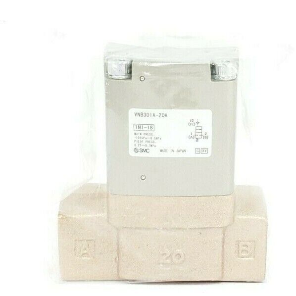 NEW SMC VNB301A-20A PNEUMATIC PROCESS VALVE, 1N1-18, 2-WAY, VNBD00, VNB301A20A