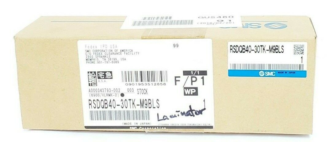 NIB SMC RSDQB40-30TK-M9BLS COMPACT STOPPER CYLINDER RSDQB4030TKM9BLS