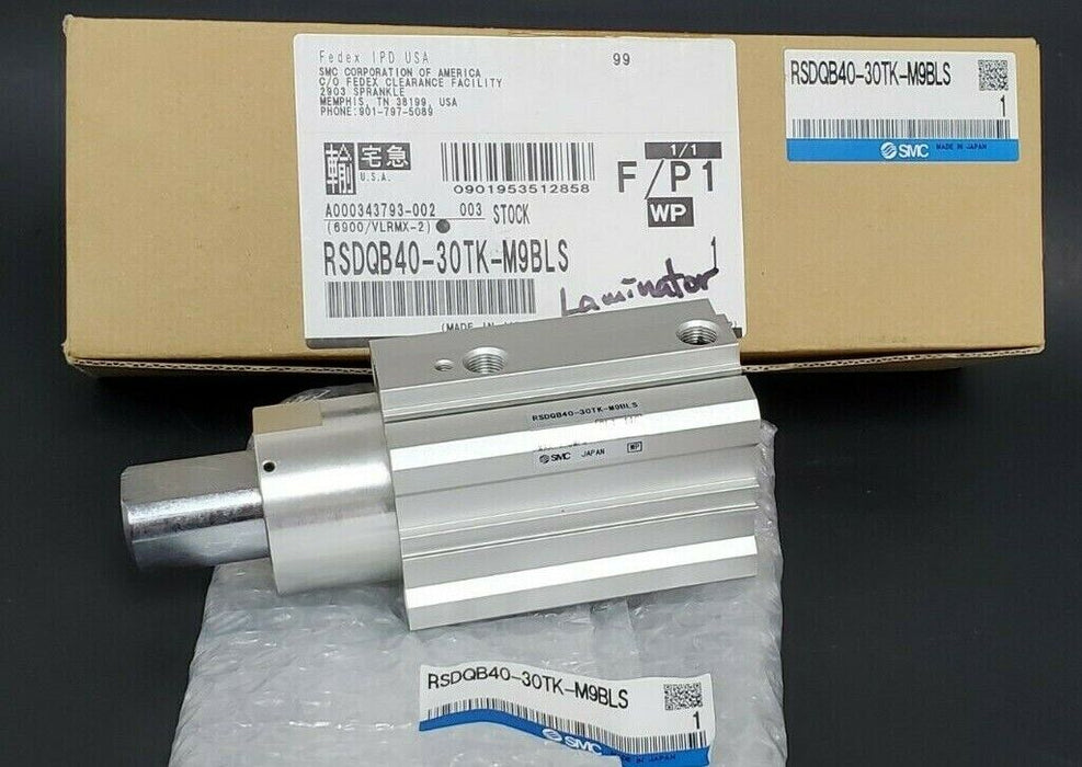 NIB SMC RSDQB40-30TK-M9BLS COMPACT STOPPER CYLINDER RSDQB4030TKM9BLS