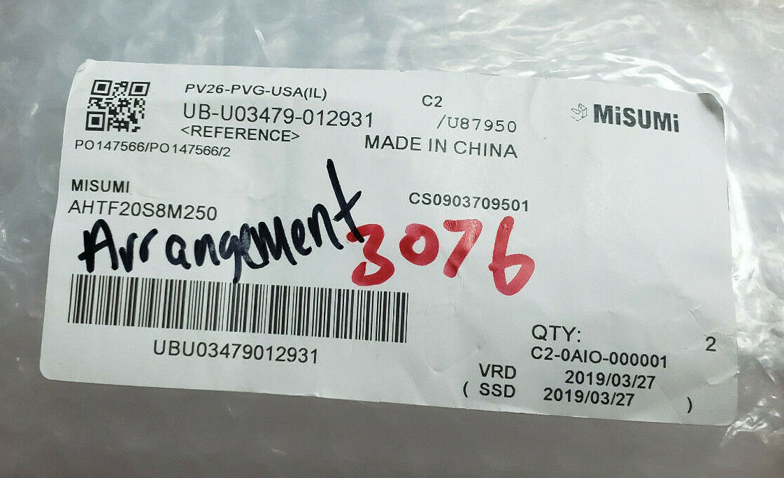 LOT OF 2 NEW MISUMI AHTF20S8M250 FLANGED IDLERS W/ 20 TEETH, 6202Z, DAO5